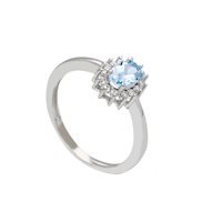 Anello Babila Milano Donna Colore in Oro bianco Acquamarina 0.38 Ct 199270 - 199270